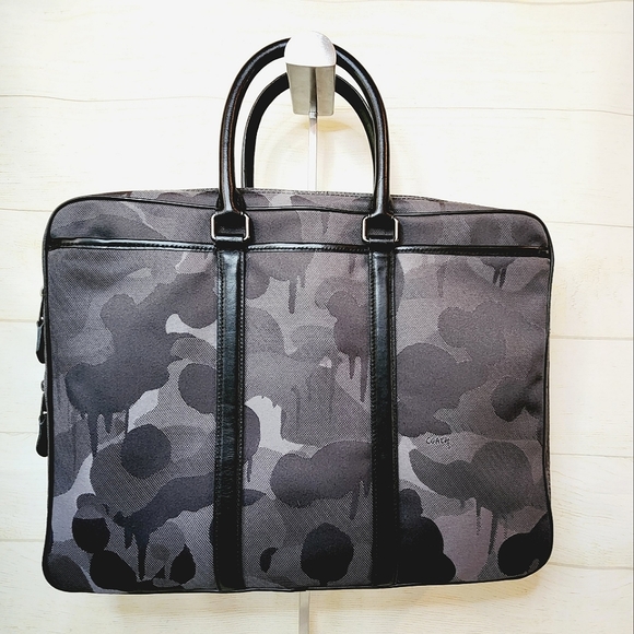 Coach Metropolitan Slim Brief Wild Beast New Black Gray Charcoal - Picture 2 of 16